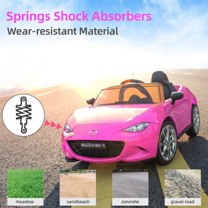 12V Kids Electric Ride-On Car with Remote Control and MP3 Player Pink Power Wheel Toy Trend Times 5