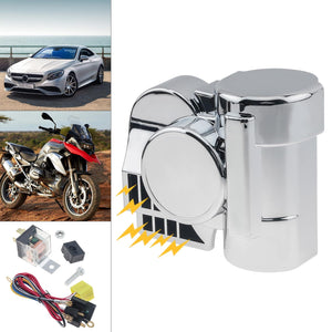 12V Electric Motorcycle Air Horn Set 150dB Super Loud Snail Horn Trend Times 4