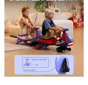 12V N7 Pro Electric Wiggle Car with Pedal, Rechargeable Battery, 2-in-1 Swing Ride-On Toy Trend Times 5