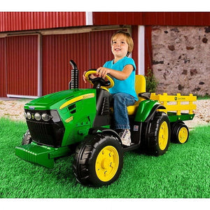 12V Ride-On John Deere Ground Force Tractor for Kids Ages 3-7 Trend Times 1