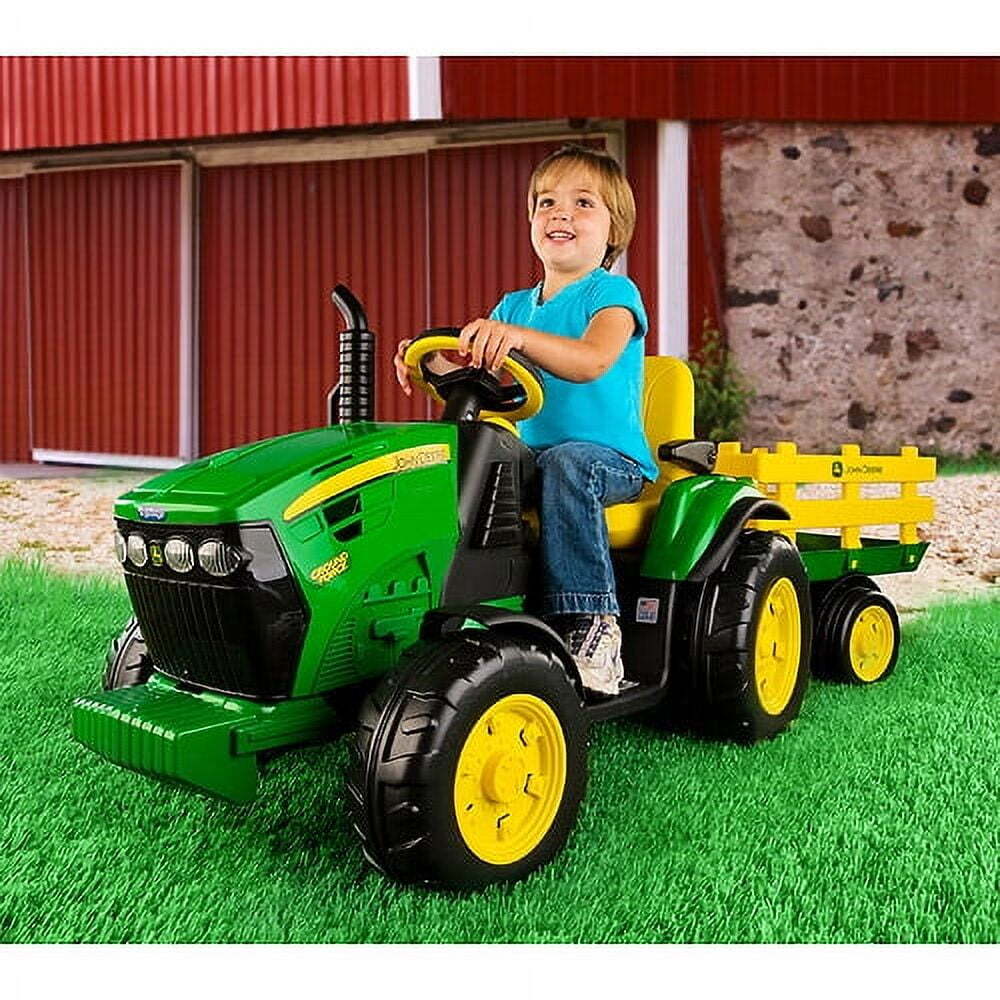 12V Ride-On John Deere Ground Force Tractor for Kids Ages 3-7 Trend Times 1