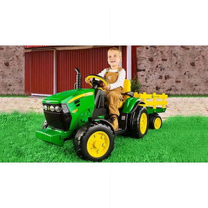 12V Ride-On John Deere Ground Force Tractor for Kids Ages 3-7 Trend Times 2