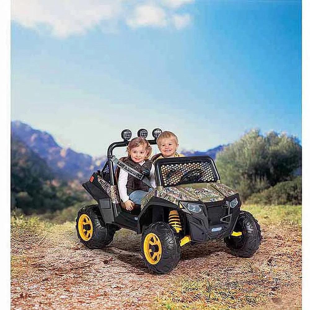 12V Battery-Powered Ride-On Polaris RZR 900 ATV for Ages 3+ in Camo Design Trend Times 1