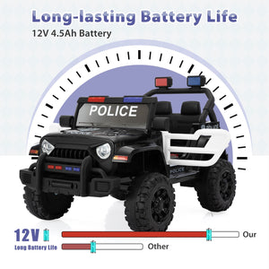 12V Battery-Powered Police Jeep Ride-On Car with 2.4G Remote Control Trend Times 11