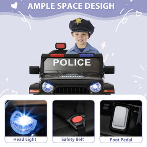 12V Battery-Powered Police Jeep Ride-On Car with 2.4G Remote Control Trend Times 12