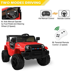 12V Electric Ride-On Truck for Kids with Power Wheels, LED Lights, and Openable Doors Trend Times 4