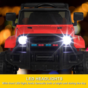 12V Electric Ride-On Truck for Kids with Power Wheels, LED Lights, and Openable Doors Trend Times 6