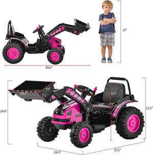 12V Powered Ride-On Bulldozer Toy Construction Vehicle with Remote Control for Kids Trend Times 6