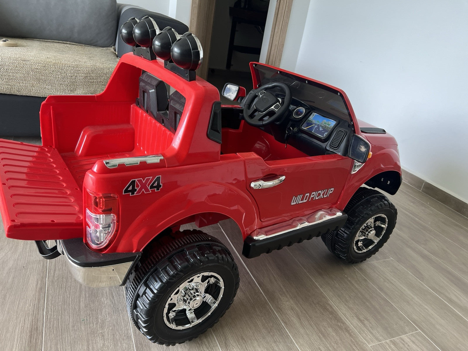 12V Electric Kids Ride-On Truck with Remote Control, Red Battery-Powered Toy Car Trend Times 1