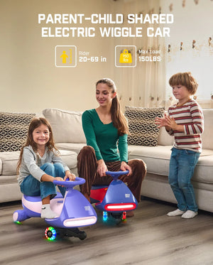 12V Electric Wiggle Ride-On Car with Pedal for Kids 3+ Rechargeable Battery Trend Times 4