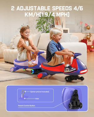 12V Electric Wiggle Ride-On Car with Pedal for Kids 3+ Rechargeable Battery Trend Times 5