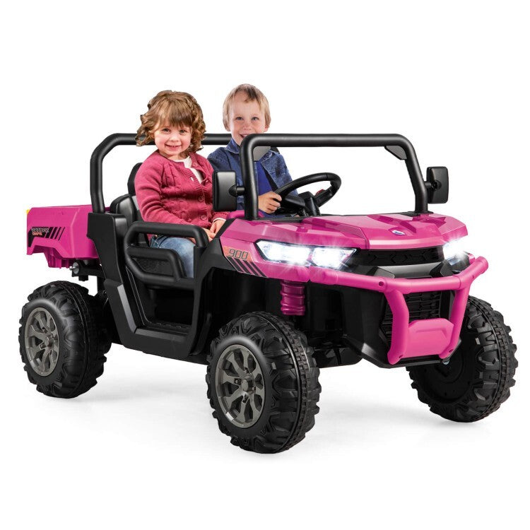12V Rechargeable Battery 2-Seater Kids Ride-On Dump Truck with Dump Bed and Shovel Trend Times 0