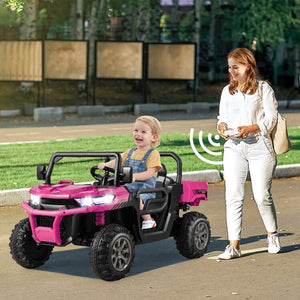 12V Rechargeable Battery 2-Seater Kids Ride-On Dump Truck with Dump Bed and Shovel Trend Times 3