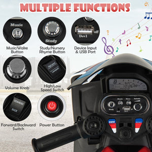 12V Rechargeable Battery Ride-On Motorcycle Toy for Kids with Headlights and Music Trend Times 7