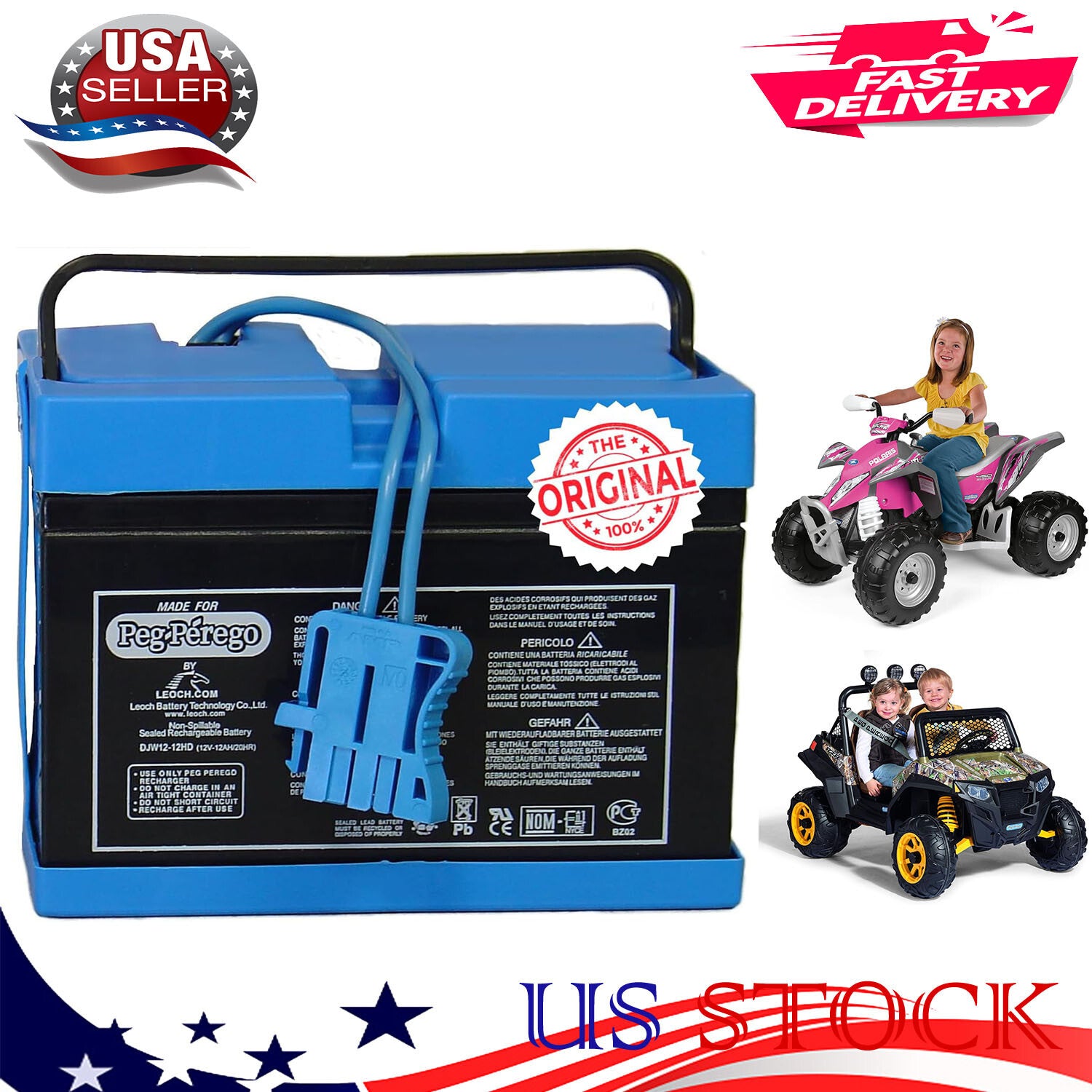 12V Replacement Battery for Ride-On Toys Compatible with John Deere and Polaris Trend Times 0