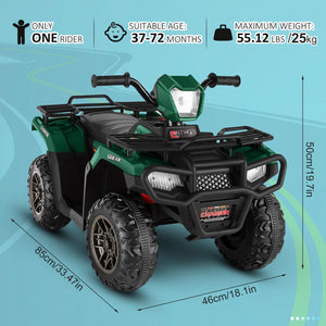 12V Ride-On 4 Wheeler ATV Quad Toy Vehicle with Music LED Lights and Remote Control Trend Times 6