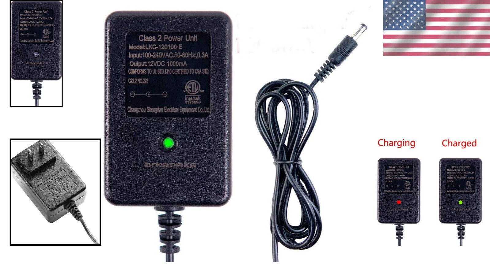 12V Ride-On Car Charger with LED Indicator Compatible with Electric Toys Trend Times 1