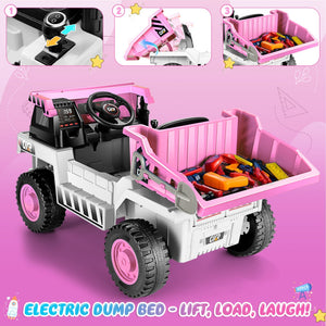 12V Electric Ride-On Dump Truck for Kids with Remote Control and Functional Dump Bed Trend Times 12