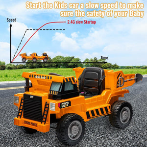 12V Electric Ride-On Dump Truck with Functional Dump Bed for Kids Trend Times 25