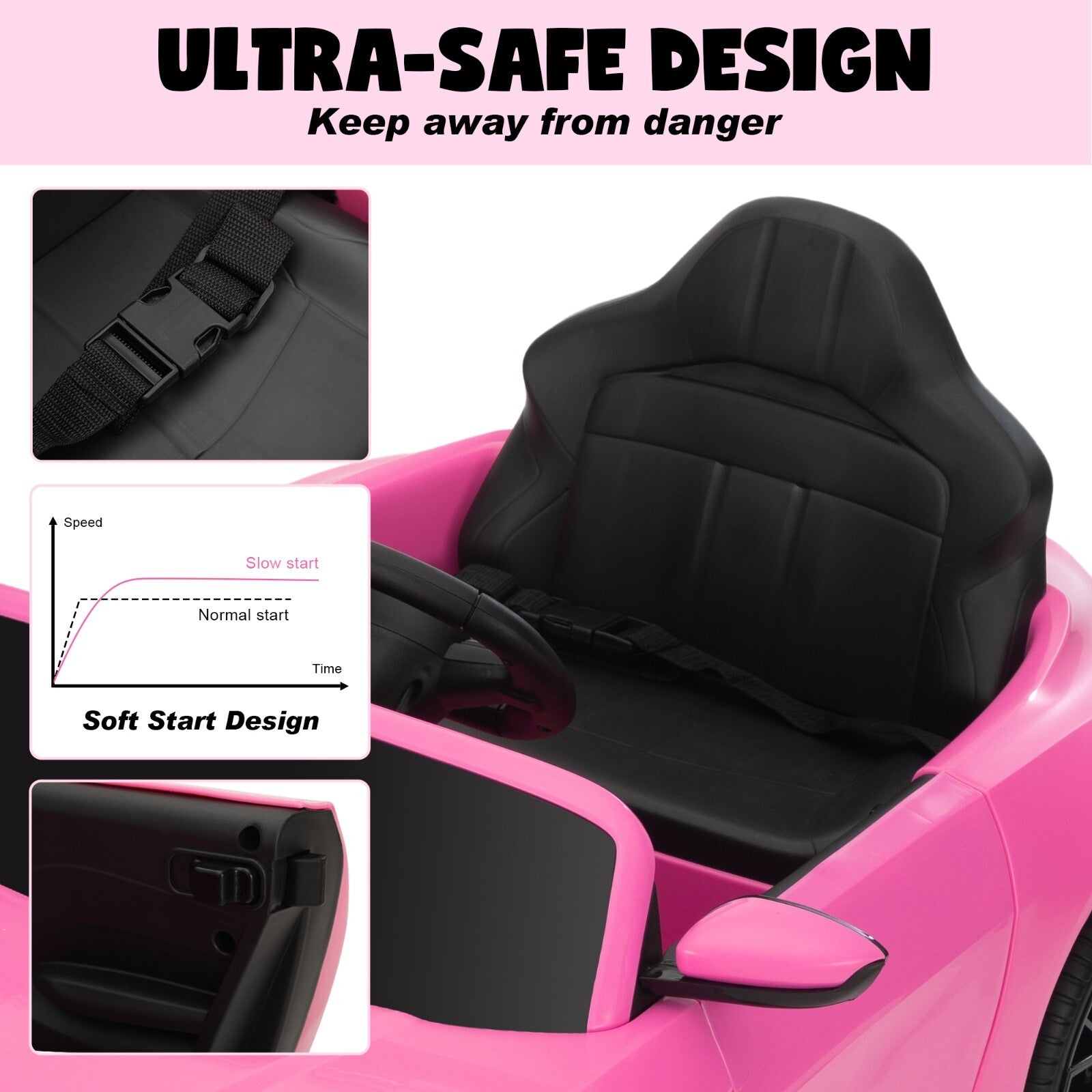 12V 4-Wheeler Ride-On Car for Kids with Remote Control and Music, Ages 3+ Trend Times 1