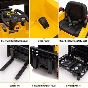 12V Electric Ride-On Construction Forklift Car for Kids with Remote Control Trend Times 2