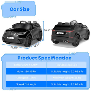 12V Licensed Land Rover Electric Ride-On Car for Kids with MP3 Player and Remote Control Trend Times 6