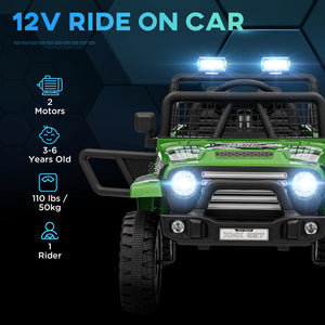 12V Green Ride-On Car and Truck with 4 Suspension Wheels Trend Times 4