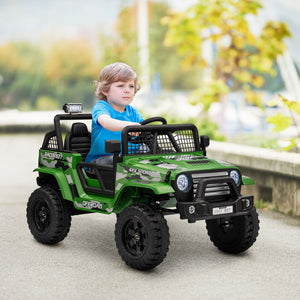 12V Green Ride-On Car and Truck with 4 Suspension Wheels Trend Times 8