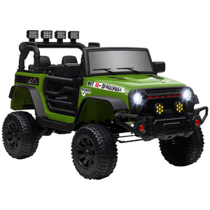 12V Green Ride-On Car and Truck with Suspension Wheels Trend Times 2