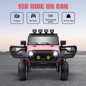 12V Pink Ride-On Car and Truck with Suspension Wheels Trend Times 4