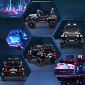 12V Ride-On UTV Truck with 4 Suspension Wheels in Black Trend Times 10