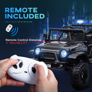 12V Ride-On UTV Truck with 4 Suspension Wheels in Black Trend Times 7