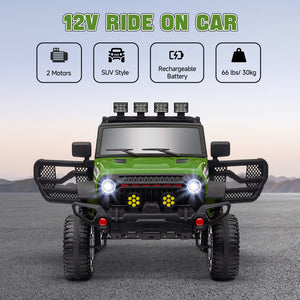 12V Ride-On UTV Car with Bluetooth and 4 Suspension Wheels Green Trend Times 4