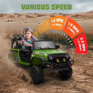 12V Ride-On UTV Car with Bluetooth and 4 Suspension Wheels Green Trend Times 6