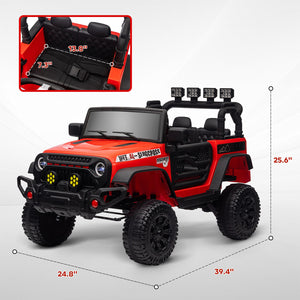 12V Ride-On UTV Car with Bluetooth and 4 Suspension Wheels in Red Trend Times 2