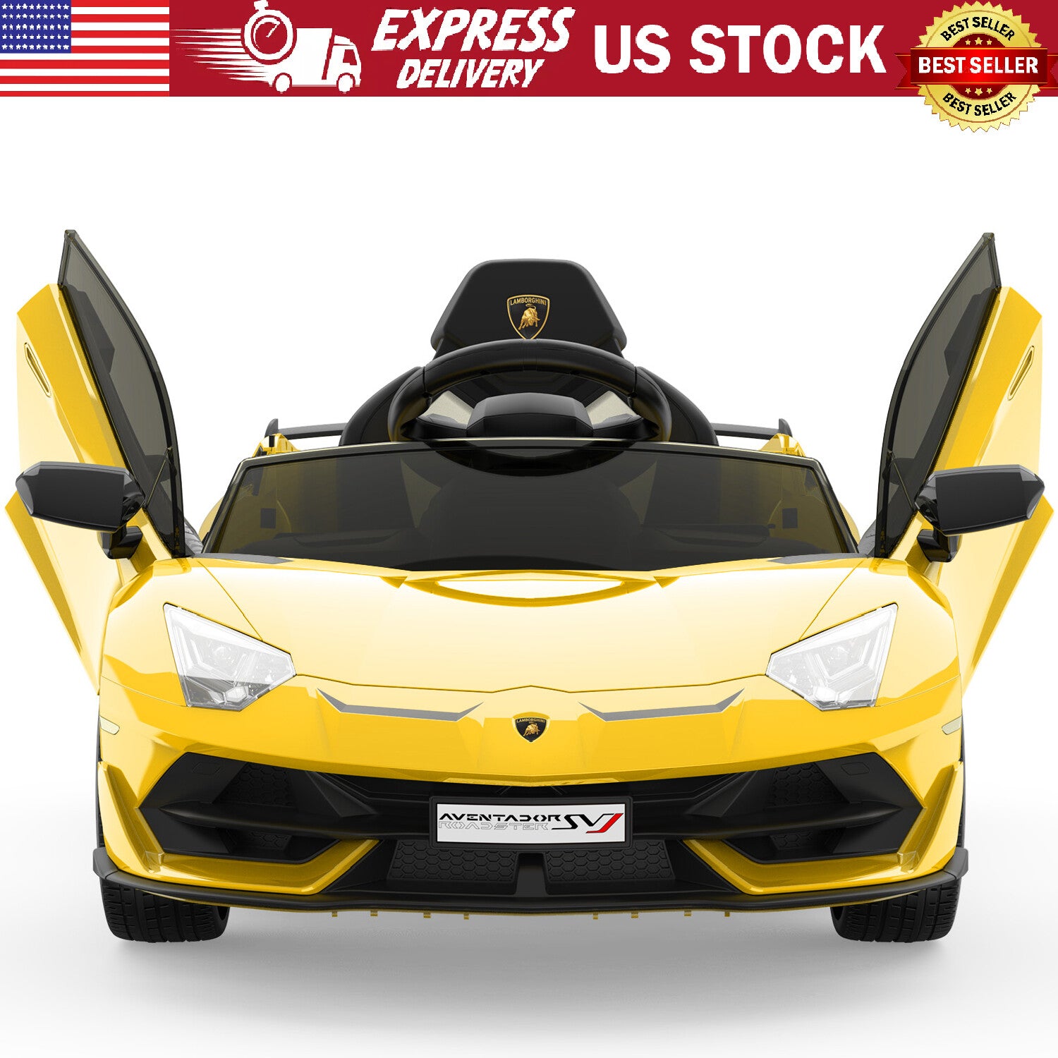 12V Licensed Lamborghini Electric Ride-On Car Toy for Kids with Hydraulic Doors Trend Times 0