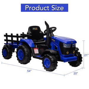12V Electric Ride-On Tractor for Kids with Remote Control Blue Trend Times 7