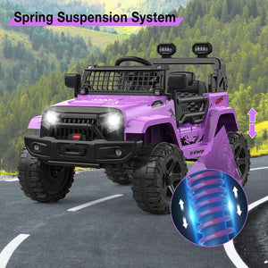 12V Purple Ride-On Truck with Remote Control, 3 Speeds, and Spring Suspension Trend Times 5
