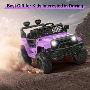 12V Purple Ride-On Truck with Remote Control, 3 Speeds, and Spring Suspension Trend Times 7