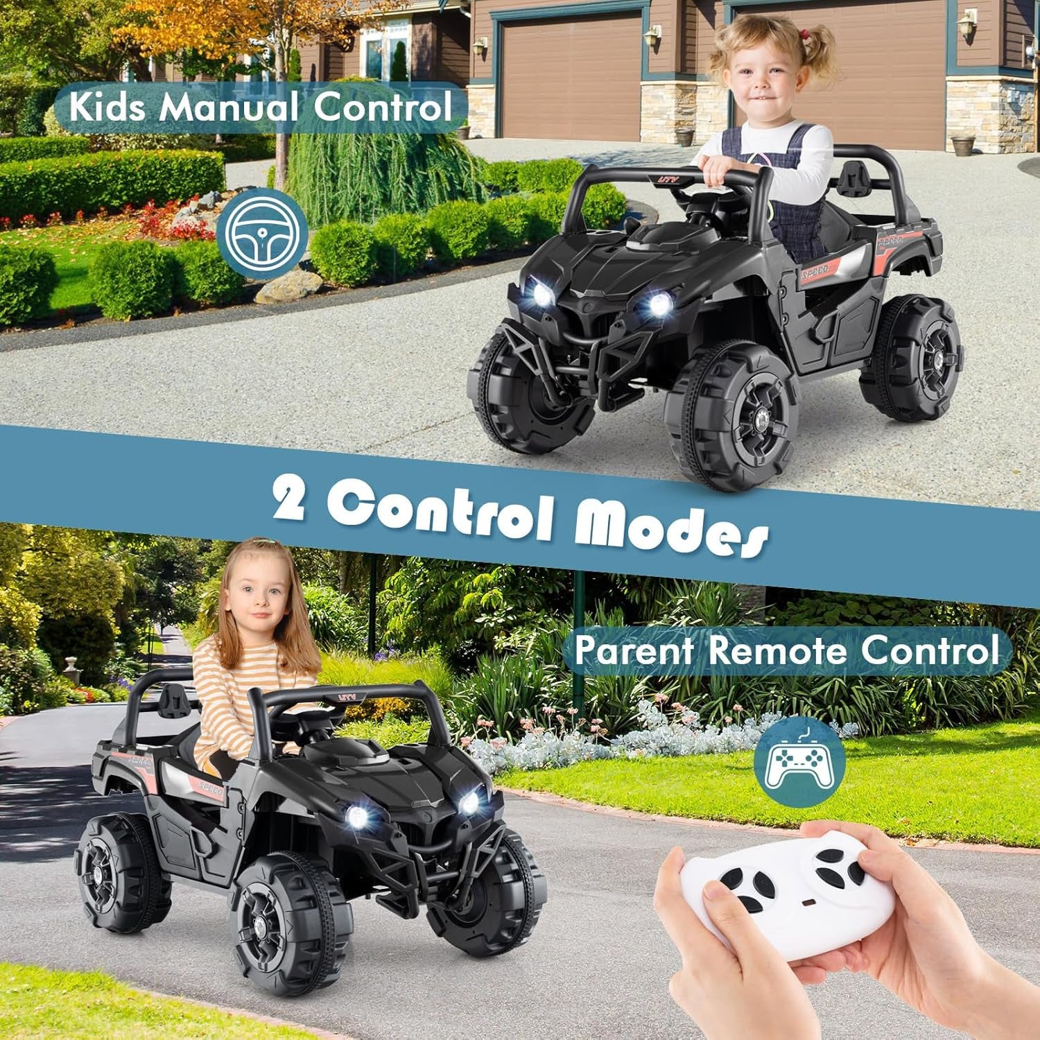 12V Battery-Powered Off-Road Kids Electric Ride-On UTV with Remote Control Trend Times 1