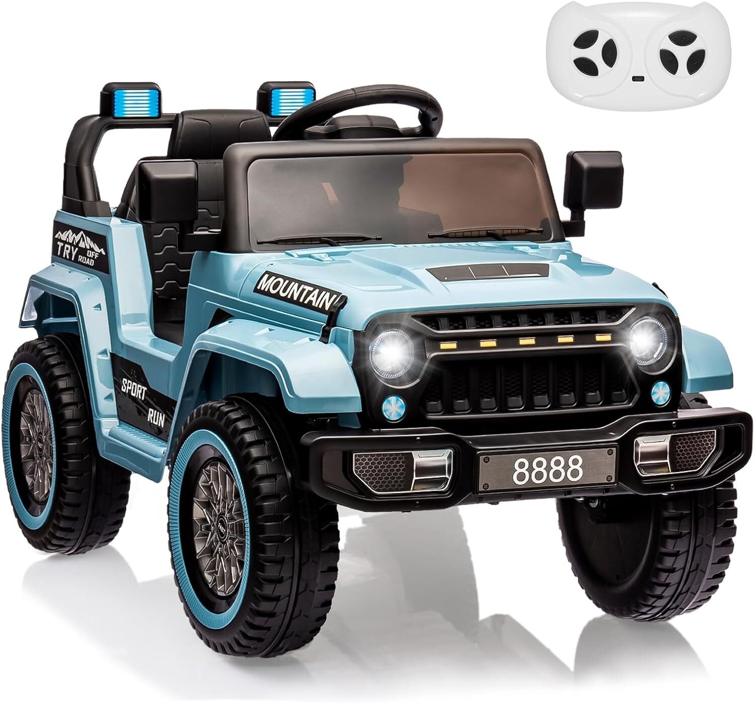 12V Battery-Powered Ride-On Car for Kids with Remote Control and 3 Speed Settings Blue Trend Times 0