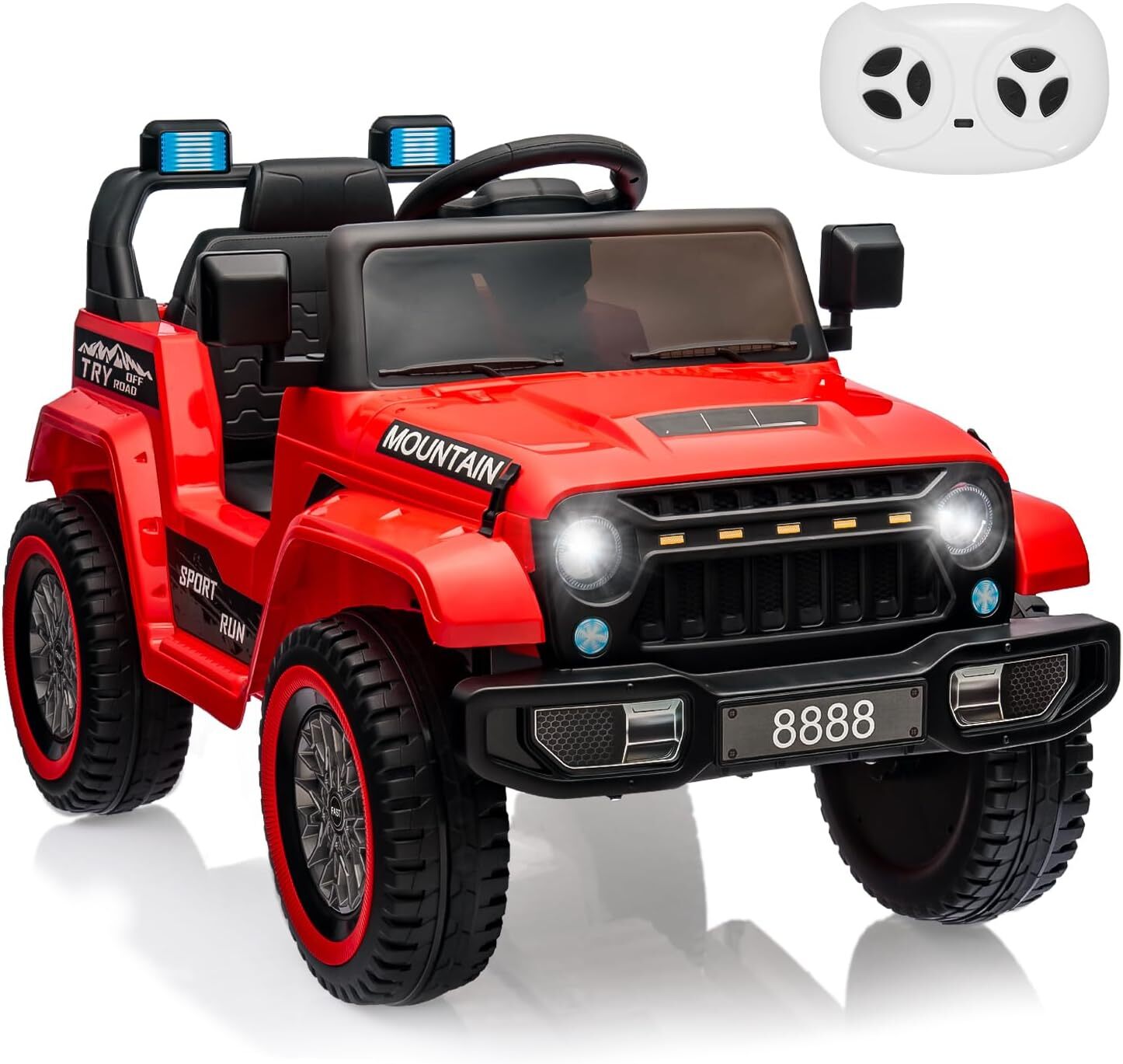 12V Red Battery-Powered Ride-On Car for Kids with Remote Control and 3 Speed Settings Trend Times 0