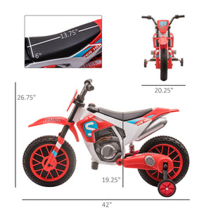 12V Electric Ride-On Dirt Bike Motorcycle Toy with Training Wheels for Off-Road Use Trend Times 1