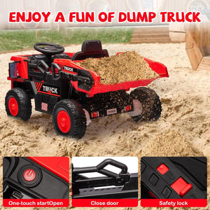 12V Electric Ride-On Dump Truck and Car Toy with Remote Control and Functional Dump Bed Trend Times 4