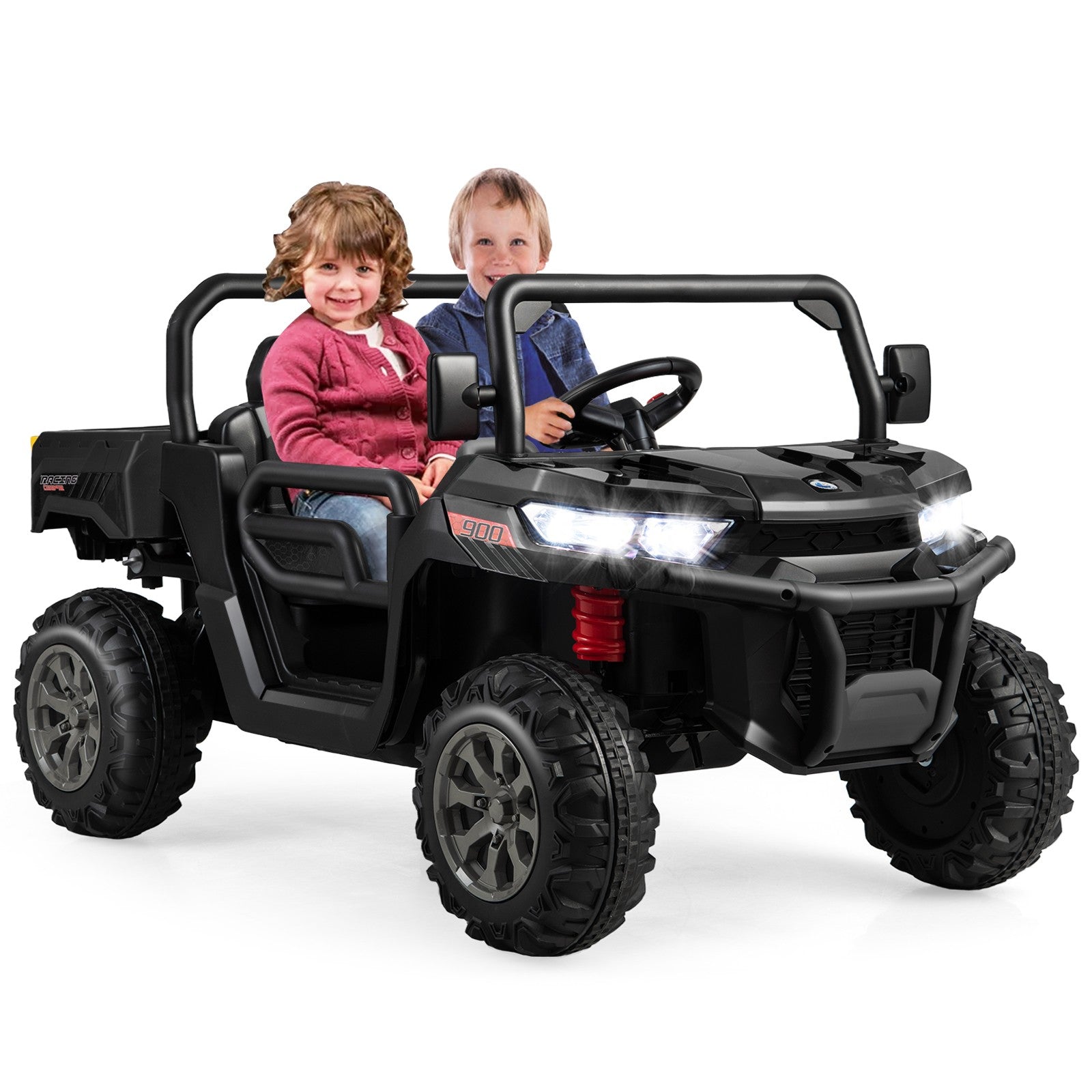 12V Ride-On Dump Truck with Dump Bed, Adjustable Safety Belt, and Lockable Doors Trend Times 0