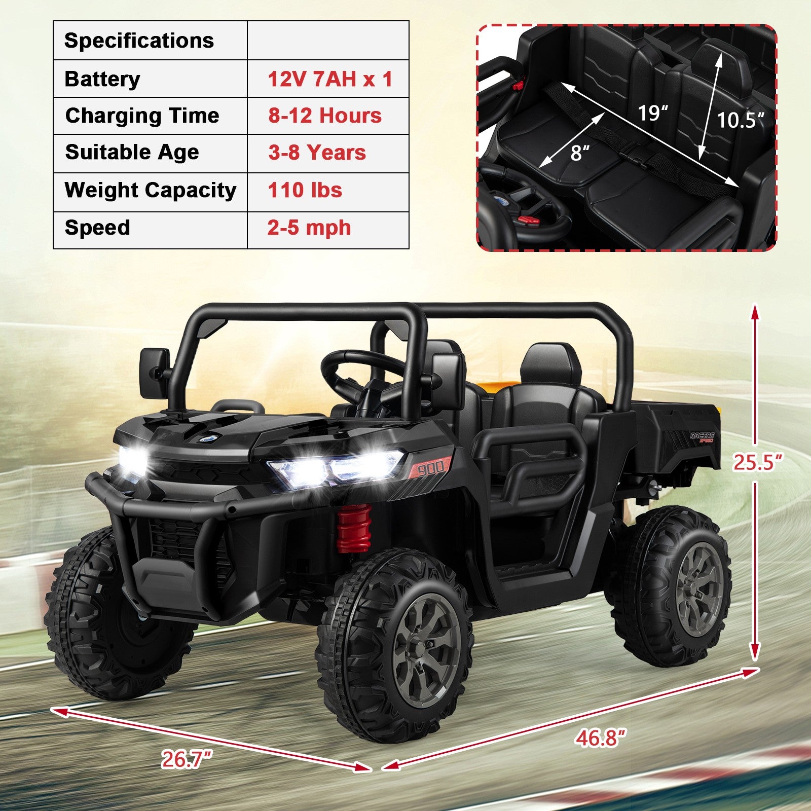 12V Ride-On Dump Truck with Dump Bed, Adjustable Safety Belt, and Lockable Doors Trend Times 1