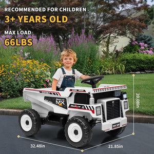12V Ride-On Dump Truck with Remote Control, Auto Dump Bed, Shovel, and Music for Kids Ages 3-8 Trend Times 2
