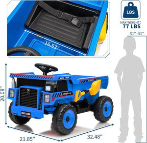 12V Ride-On Dump Truck with Remote Control, Auto Dump Bed, Shovel, and Music for Kids Ages 3-8 Trend Times 21