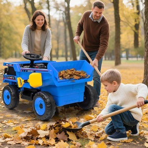 12V Ride-On Dump Truck with Remote Control, Auto Dump Bed, Shovel, and Music for Kids Ages 3-8 Trend Times 22