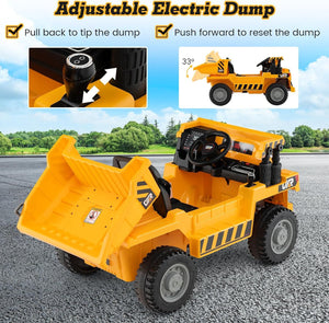 12V Ride-On Electric Dump Truck with Remote Control and Shovel for Kids Trend Times 4